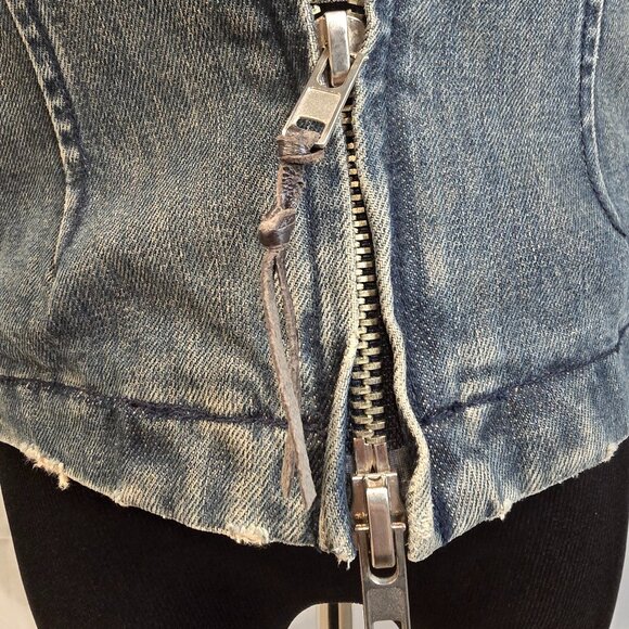 Habitual NY Denim Jacket Size 4 Pockets Lined 100% Cotton Blue - Picture 12 of 13